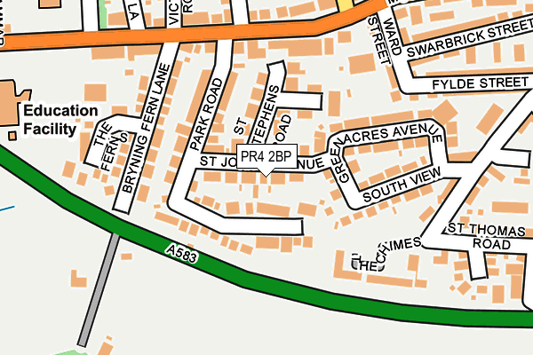 PR4 2BP map - OS OpenMap – Local (Ordnance Survey)