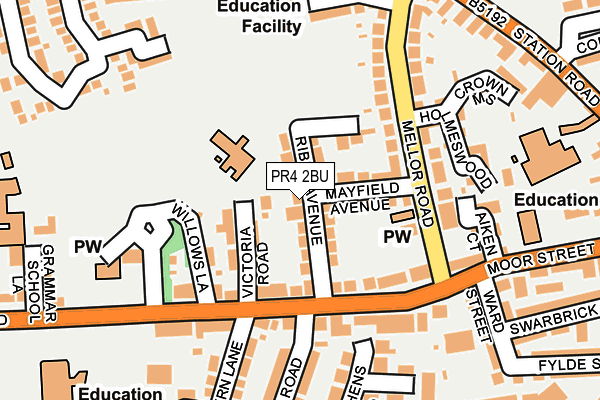 PR4 2BU map - OS OpenMap – Local (Ordnance Survey)