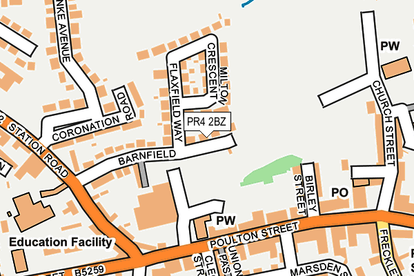 PR4 2BZ map - OS OpenMap – Local (Ordnance Survey)