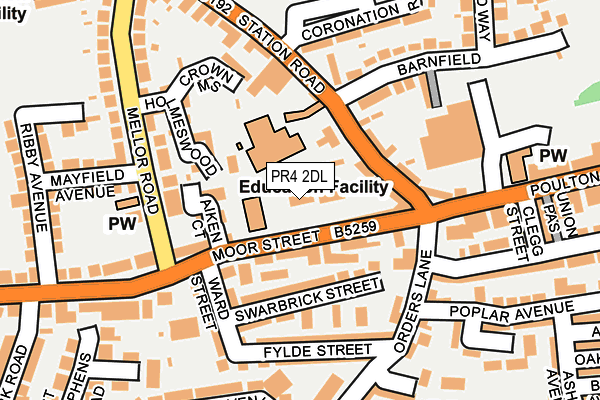 PR4 2DL map - OS OpenMap – Local (Ordnance Survey)