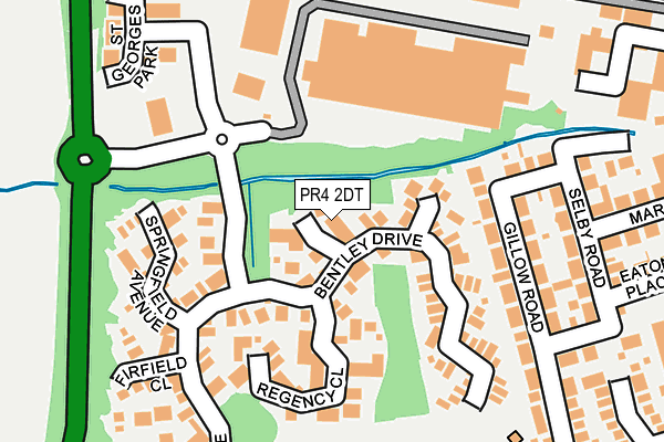 PR4 2DT map - OS OpenMap – Local (Ordnance Survey)