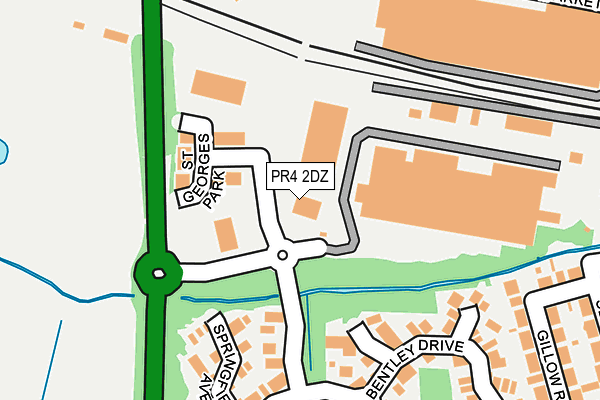 PR4 2DZ map - OS OpenMap – Local (Ordnance Survey)
