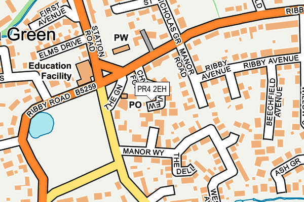 PR4 2EH map - OS OpenMap – Local (Ordnance Survey)