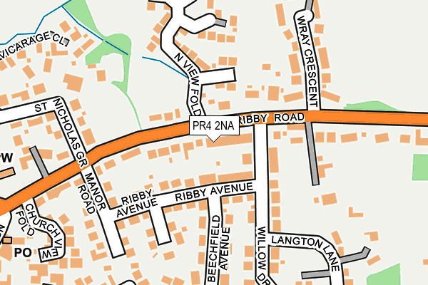 PR4 2NA map - OS OpenMap – Local (Ordnance Survey)