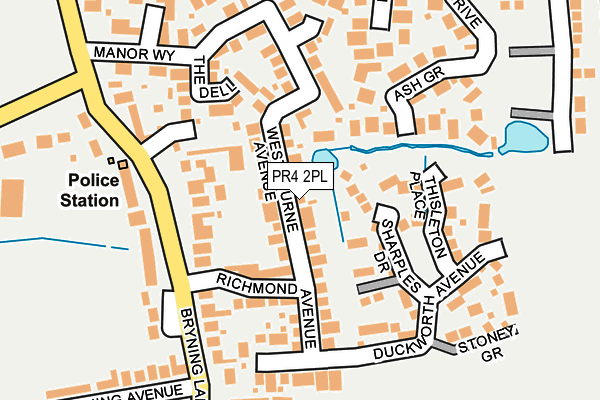 PR4 2PL map - OS OpenMap – Local (Ordnance Survey)