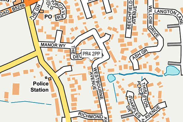 PR4 2PP map - OS OpenMap – Local (Ordnance Survey)