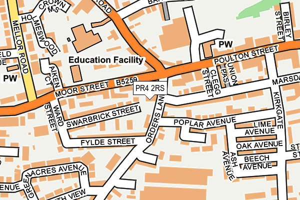 PR4 2RS map - OS OpenMap – Local (Ordnance Survey)