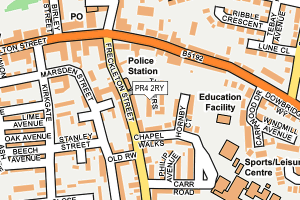 PR4 2RY map - OS OpenMap – Local (Ordnance Survey)