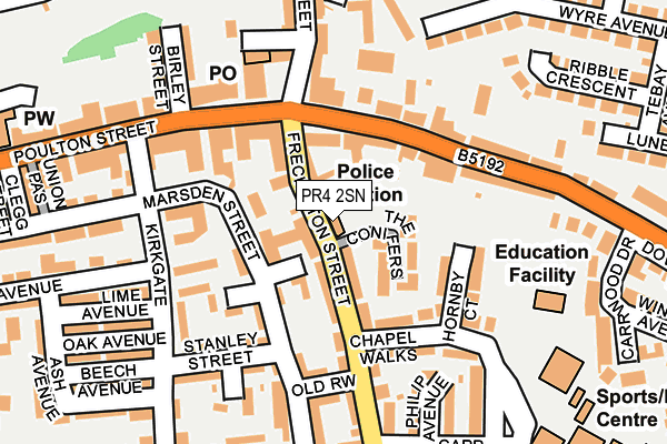 PR4 2SN map - OS OpenMap – Local (Ordnance Survey)