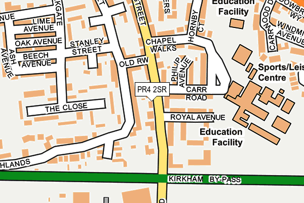 PR4 2SR map - OS OpenMap – Local (Ordnance Survey)