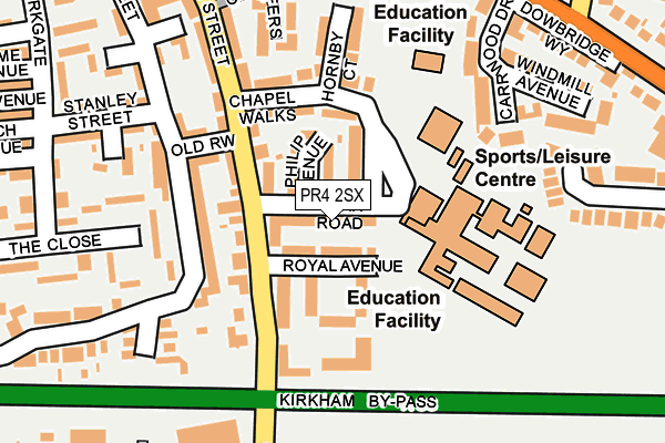 PR4 2SX map - OS OpenMap – Local (Ordnance Survey)
