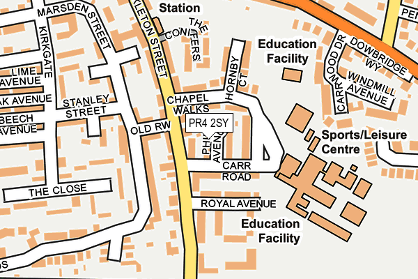 PR4 2SY map - OS OpenMap – Local (Ordnance Survey)