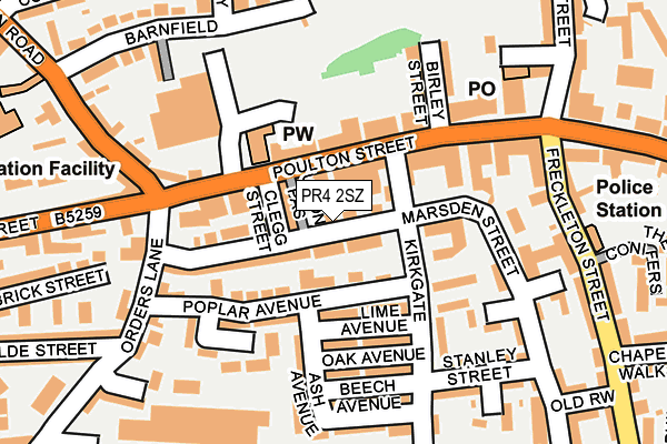 PR4 2SZ map - OS OpenMap – Local (Ordnance Survey)