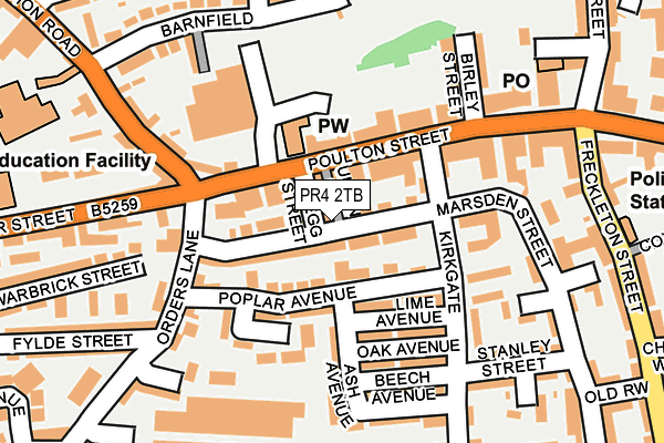 PR4 2TB map - OS OpenMap – Local (Ordnance Survey)
