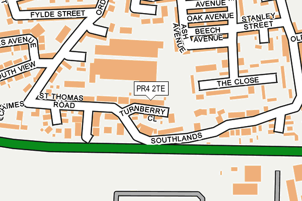 PR4 2TE map - OS OpenMap – Local (Ordnance Survey)