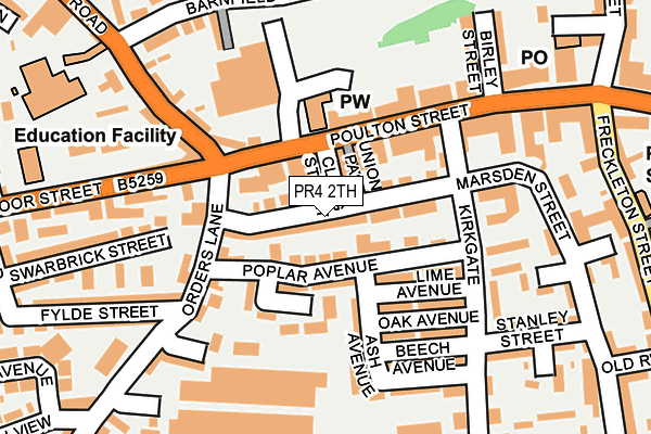 PR4 2TH map - OS OpenMap – Local (Ordnance Survey)