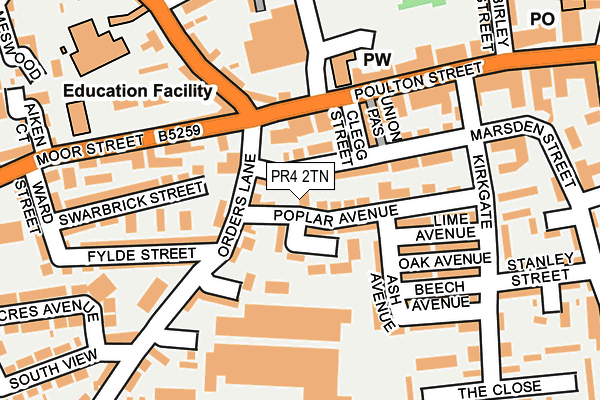 PR4 2TN map - OS OpenMap – Local (Ordnance Survey)