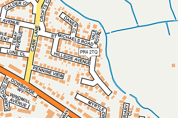 PR4 2TQ map - OS OpenMap – Local (Ordnance Survey)