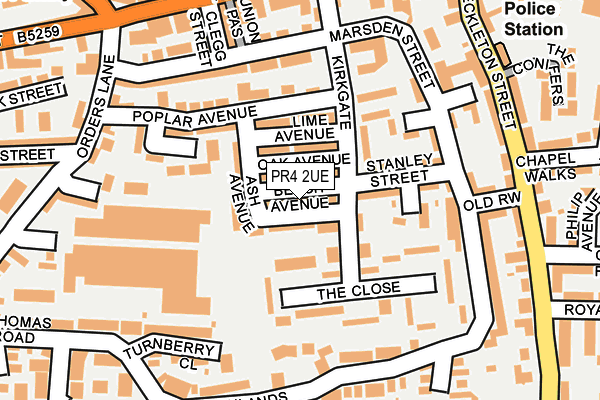 PR4 2UE map - OS OpenMap – Local (Ordnance Survey)