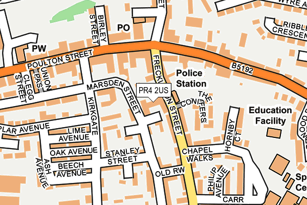 PR4 2US map - OS OpenMap – Local (Ordnance Survey)