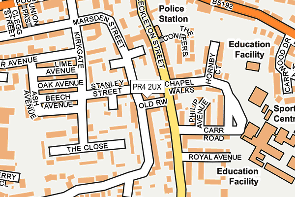 PR4 2UX map - OS OpenMap – Local (Ordnance Survey)