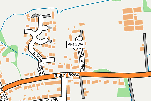 PR4 2WA map - OS OpenMap – Local (Ordnance Survey)