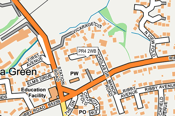 PR4 2WB map - OS OpenMap – Local (Ordnance Survey)