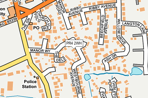 PR4 2WH map - OS OpenMap – Local (Ordnance Survey)