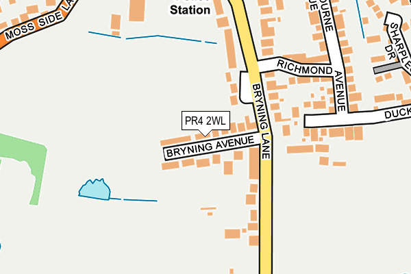 PR4 2WL map - OS OpenMap – Local (Ordnance Survey)