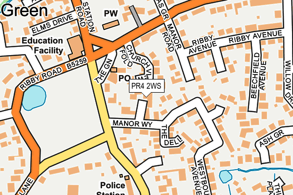 PR4 2WS map - OS OpenMap – Local (Ordnance Survey)