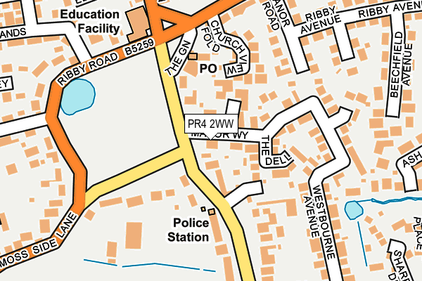 PR4 2WW map - OS OpenMap – Local (Ordnance Survey)