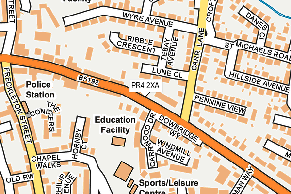 PR4 2XA map - OS OpenMap – Local (Ordnance Survey)