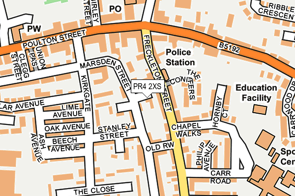 PR4 2XS map - OS OpenMap – Local (Ordnance Survey)