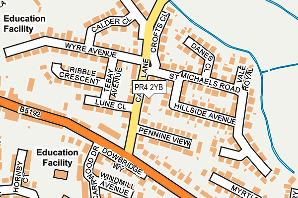 PR4 2YB map - OS OpenMap – Local (Ordnance Survey)