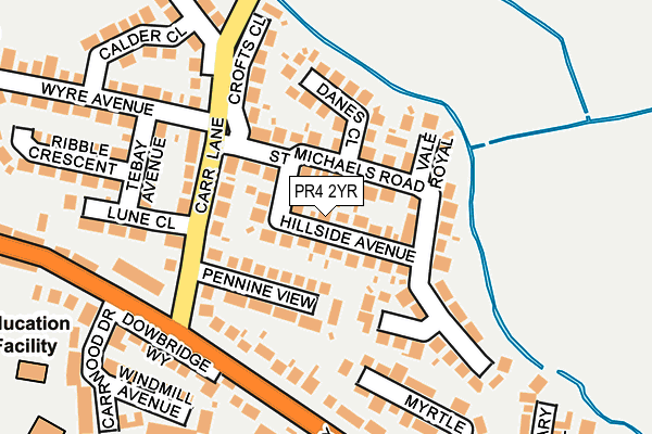 PR4 2YR map - OS OpenMap – Local (Ordnance Survey)