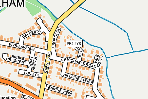 PR4 2YS map - OS OpenMap – Local (Ordnance Survey)