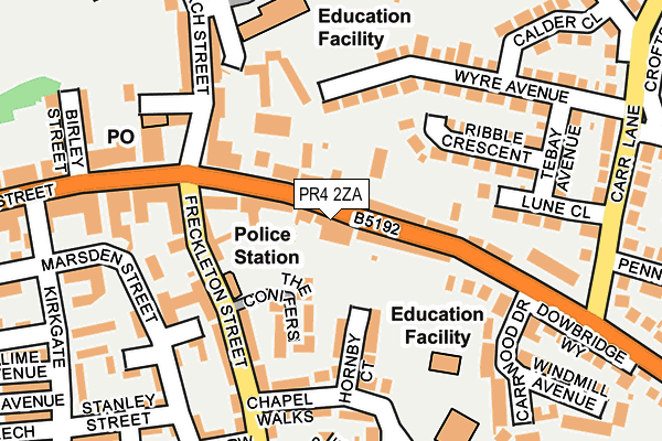 PR4 2ZA map - OS OpenMap – Local (Ordnance Survey)