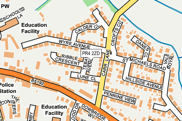 PR4 2ZD map - OS OpenMap – Local (Ordnance Survey)