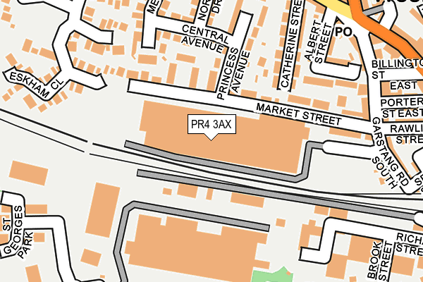 PR4 3AX map - OS OpenMap – Local (Ordnance Survey)