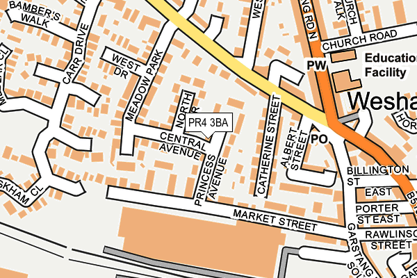 PR4 3BA map - OS OpenMap – Local (Ordnance Survey)