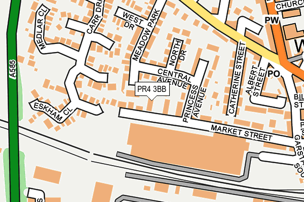 PR4 3BB map - OS OpenMap – Local (Ordnance Survey)