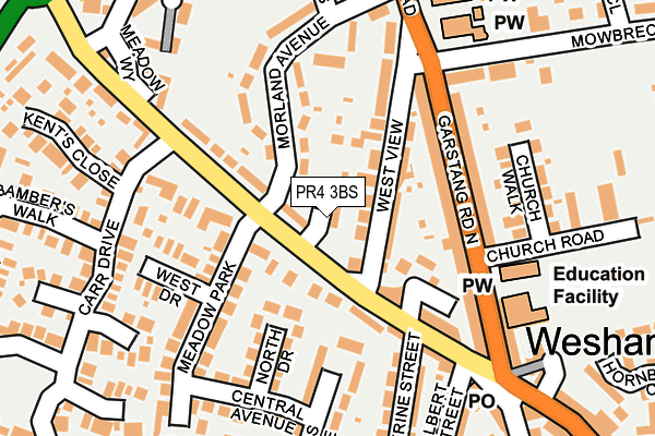 PR4 3BS map - OS OpenMap – Local (Ordnance Survey)