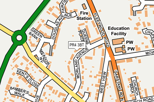 PR4 3BT map - OS OpenMap – Local (Ordnance Survey)