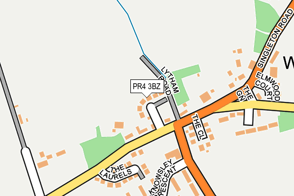 PR4 3BZ map - OS OpenMap – Local (Ordnance Survey)