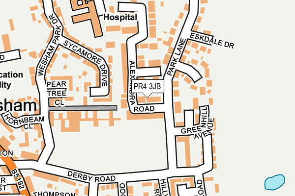 PR4 3JB map - OS OpenMap – Local (Ordnance Survey)