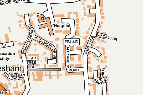 PR4 3JD map - OS OpenMap – Local (Ordnance Survey)
