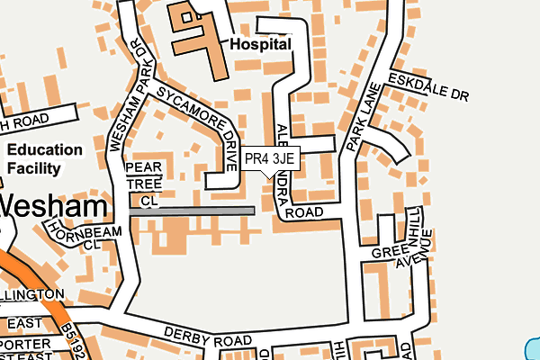 PR4 3JE map - OS OpenMap – Local (Ordnance Survey)