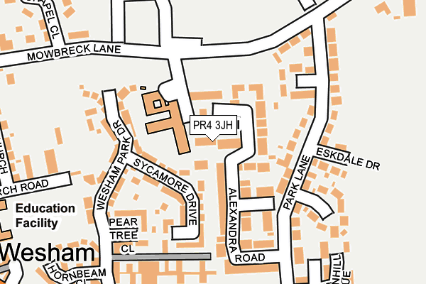 PR4 3JH map - OS OpenMap – Local (Ordnance Survey)