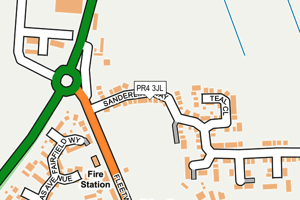 PR4 3JL map - OS OpenMap – Local (Ordnance Survey)