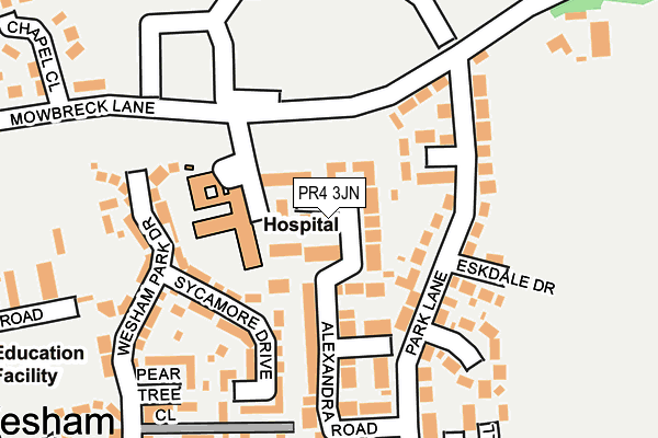 PR4 3JN map - OS OpenMap – Local (Ordnance Survey)
